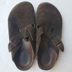 Birkenstock Boston suede brown clog sandals 37